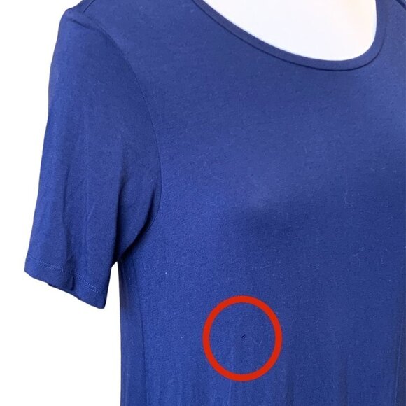 Dip Short Sleeve Soft Stretch T-Shirt Dress S Navy Blue #60T - Picture 5 of 8